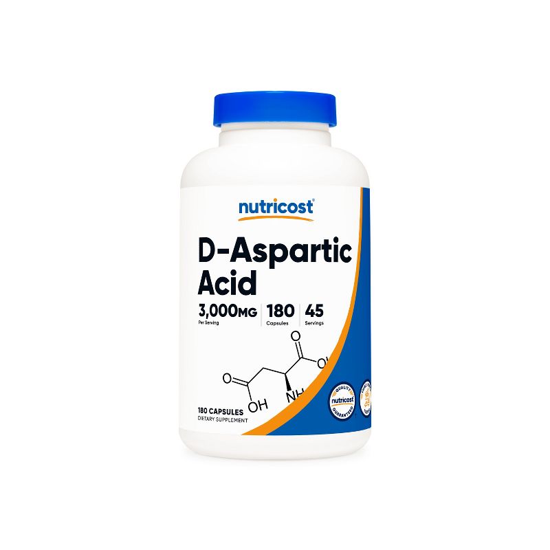 Nutricost D-Aspartic Acid Capsules (3000 MG) (180 Capsules), 1 of 6