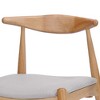 Lyngins Set of 2 Mid-Century Upholstered Dining Chairs with Splayed Legs, Rubberwood Living Room Chair with Ergonomic Backrest, Natural-Grain Finish - 3 of 4