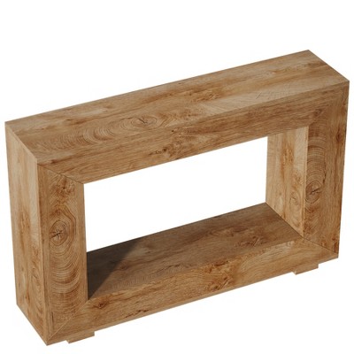Gulches Farmhouse & Vintage Industrial Console Table - with Storage, Open Shelf, Natural Wood Finish, 47 Inches