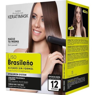 PLACENTA LIFE  Brazilian Straightening Kit with Keratin and Hyaluronic Acid - Keratin Treatment- Get a perfect smooth, shiny and silky