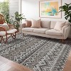 Washable Vintage Boho Striped Area Rug - Non-Slip Non-Shedding Stain Resistant Low Pile Soft Carpet for Living Room Bedroom Home Office - 4 of 4