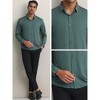 INSPIRE CHIC Men's Long Sleeve Button Down Solid Color Business Dress Shirt - 4 of 4