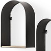 HomeRoots Set Of Three Black And Brown Metal And Solid Wood Arched Wall Mounted Accent Shelf - 4 of 4