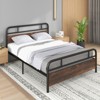 Infans Queen Size Metal Platform Bed Frame Industrial Headboard Mattress Foundation - 3 of 4