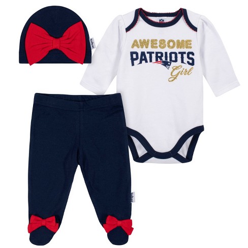 Gerber New England Patriots Baby Bodysuit 3-Piece Set