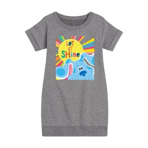 Girls' - Blue's Clues & You! - Let It Shine Graphic Short Sleeve Fleece Dress - 1 of 4