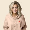 Dalix Strawberry Embroidered Fleece Cropped Hoodie Cold Fall Winter Women - 3 of 4