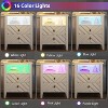 LED Night Stand with 2 Storage Drawers and Stable Wooden Legs,Farmhouse Nightstand with/V-Shaped Design & Open Storage Shelf,for Bedroom Living Room - 3 of 4