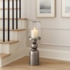 Modern Tall Glass Cylinder Candle Stand Holder - Pillar Candle Holder for Mantel, Console, Dinning Table, Centerpiece, or Home Decor - Silver - 2 of 4