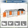 Large Metal Chicken Coop, Outdoor Spire Roof Hen House with Waterproof Cover with Lockable Doors, Upgrade Chicken Run,Poultry Cage for Backyard Farm - 2 of 4