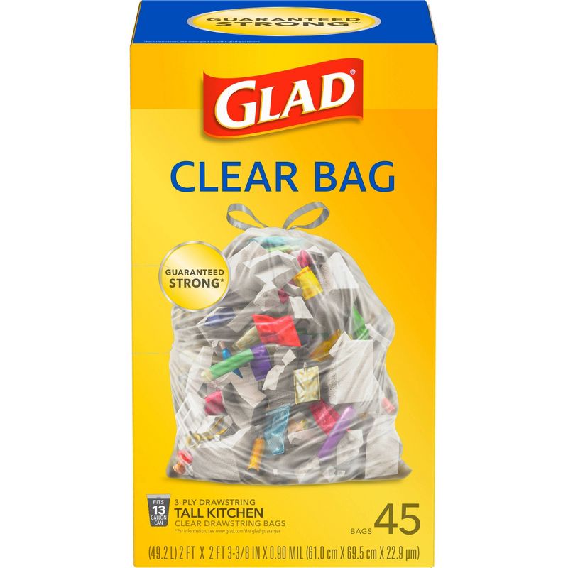 Glad Tall Kitchen Drawstring Recycling Bags + Clear Trash Bags - 13 Gallon - 45ct, 3 of 12