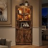67" Tall Corner Storage Cabinet, Farmhouse Corner Hutch Display Cabinet with Glass Doors, Wooden Storage Organizer - 3 of 4