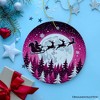 Moonlit Santa Silhouette Pink Themed Ornament, Enchanted Night Sky for Holiday Decor| OrnamentallyYou - 4 of 4
