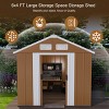 Brown Heavy-Duty Metal Outdoor Storage Shed with Windows, Lockable, All-Weather Waterproof Garden Tool Shed for Backyard or Lawn – Cuddlewood - 2 of 4