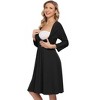 Coolmee Women's Maternity Wrap Dress Casual Midi Dress A-Line V Neck 3/4 Sleeve Dresses for Cocktail Church Wedding - 3 of 4