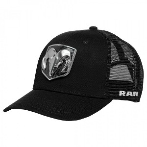 Adult Dodge Ram Logo 3D Patch Adjustable Trucker Hat - 1 of 3