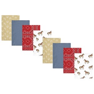 Hudson Baby Cotton Poly Flannel Burp Cloths 8-Pack, One Size - 1 of 4