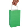 Blue Panda 25-Pack Green Gift Bags with Handles - Small Paper Treat Bags for Birthday, Wedding, Retail (5.3x3.2x9 In) - 3 of 4