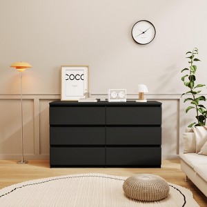 NicBex 6 Hidden-Handle Drawers Dresser,Modern Dressers with Simple Color for Living Room,Family Study,Hallway and Entryway,Bedroom Furniture - 1 of 4