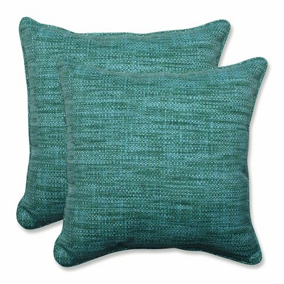 Sorra Home Preview Lagoon Square Outdoor/Indoor Large Knife Edge Throw Pillow 24 in. x 24 in. (Set of 2)