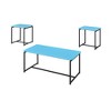 MDF and Metal 3-Piece Coffee and End Table Set with Carbon Fiber Wrap for Modern Living Room or Lounge Spaces - 2 of 4
