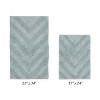 Hugo 2-Piece Bath Rug Set 100% Premium Cotton Tufted Chevron Pattern Bathmats for Bathroom, Super Soft Absorbent Machine Washable - 2 of 4