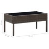 vidaXL Patio Table with Glass Top Coffee Table Outdoor Furniture Poly Rattan - 4 of 4