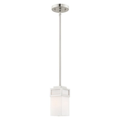 Harding Brushed Nickel Mini Pendant with Satin Opal White Glass