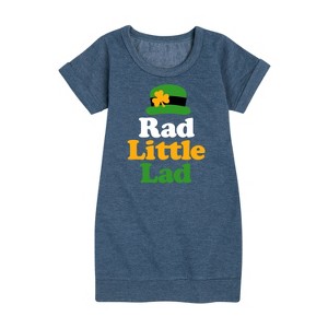 - Instant Message - St. Patrick's Day Rad Little Lad Graphic Short Sleeve Fleece Dress - 1 of 4