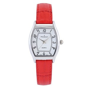 Peugeot Women's 26 x 32mm Cushion Shape Watch with Red Leather Band - 1 of 3