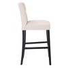 WestinTrends Hayes 29" Linen Fabric Tufted Bar Stool (Set of 3) - 3 of 4