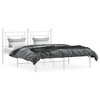 vidaXL Powder-Coated Steel Bed Frame with Headboard - White 59.1"x78.7" - 3 of 4