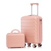 14"/20" 2 Pcs/Set ABS Spinner Wheel Luggage, Combination Lock, Dedicated Cosmetic Case, Black-- Frevyn - 3 of 4