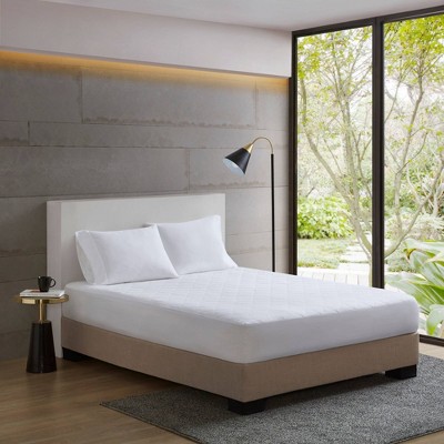 Luxurious King-Size All-Cotton Percale Quilted Mattress Pad, White
