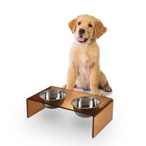 THE LICKER STORE Keaton Modern Acrylic Rectangular Elevated Pet Feeder - 1 of 4