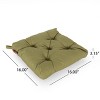 GDFStudio Bryson Outdoor Water Resistant Fabric Tufted Chair Cushion with Fasteners - 3 of 4