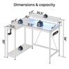 Pinmoco 42" Reversible L-Shaped Gaming Desk, LED Carbon Fiber Desk with Monitor Stand & Headset Hooks, Carbon Fiber White - 3 of 4