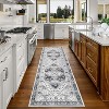 Vintage Runner Rug – Gray Low Pile Washable Carpet, Stain-Resistant, Fade-Resistant, Non-Slip for Entryway, Dining, or Bedroom - 3 of 4