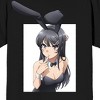 Rascal Does Not Dream Of Bunny Girl Senpai Shoko Makinohara Cute Bunny Costume Crew Neck Short Sleeve Men's Black T-shirt - 4 of 4