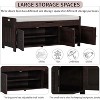 Acekool Wash Shoe Storage Bench – Removable Cushion with 3 Shutter Door,sturdy Wood Legs, Hidden Top Storage for Entryway & Bedroom - 4 of 4