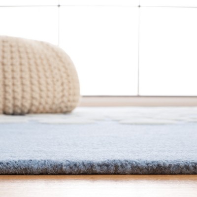 Ivory and Blue Hand-Tufted Wool Kids Area Rug 3' x 5'