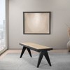 Kumasinova Rattan Solid Wood Bench, Mid-Century Modern Ottoman Bench with Natural Rattan Upholstery, Versatile Bed Bench & Entryway Bench - 3 of 4