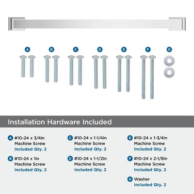 Polished Chrome 18" Modern Appliance Pull with Mounting Hardware