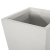 TUYOHW 13" Cast Stone Planter,Tapered Modern Outdoor Planter Pot for Patio,Garden, Backyard Decor,No Assembly Required - 4 of 4