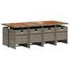 vidaXL Patio Dining Set with Cushions Garden Table and Chair Gray Poly Rattan - 3 of 4