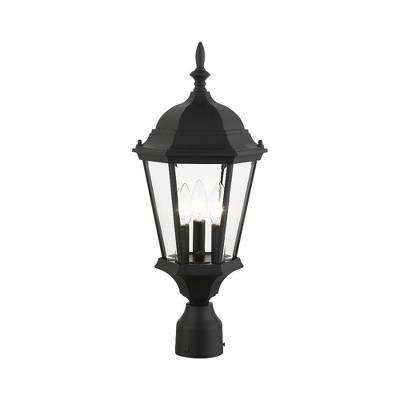 Hamilton Black Aluminum Outdoor Post Light with Clear Glass