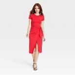 Women's Short Sleeve Tie-Front Wrap Dress - A New Day™
