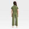 Girls' Short Sleeve Jumpsuit - Cat & Jack™ Dark Olive Green - 2 of 3