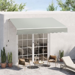 Sapphtopaz 8' x 7' Retractable Awning Manual Patio Awnings Sunshade Shelter UV Resistant Window Cover - 1 of 4