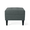 Classic Upholstered Ottoman with Cushioned Top,Velvet Ottoman,Ottoman Bench,Comfortable Living Room Furniture-Maison Boucle - 4 of 4